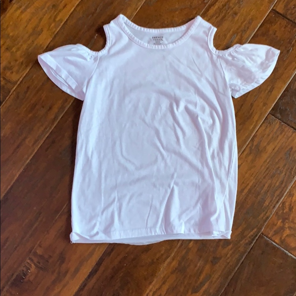 French Toast: White Cold-Shoulder Top